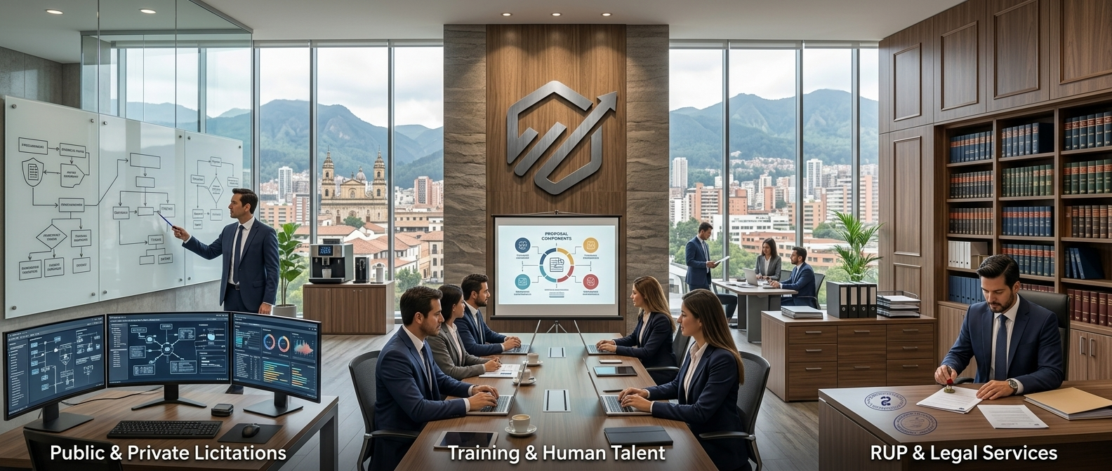 Servicios principales de LICIEXPERT presentados en el brochure